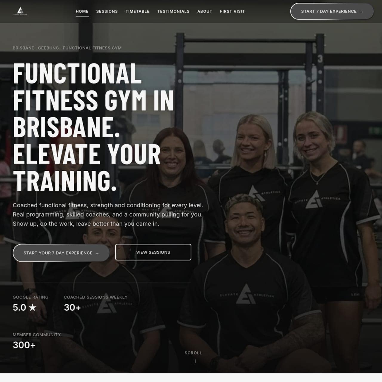 Elevate Athletica — site screenshot