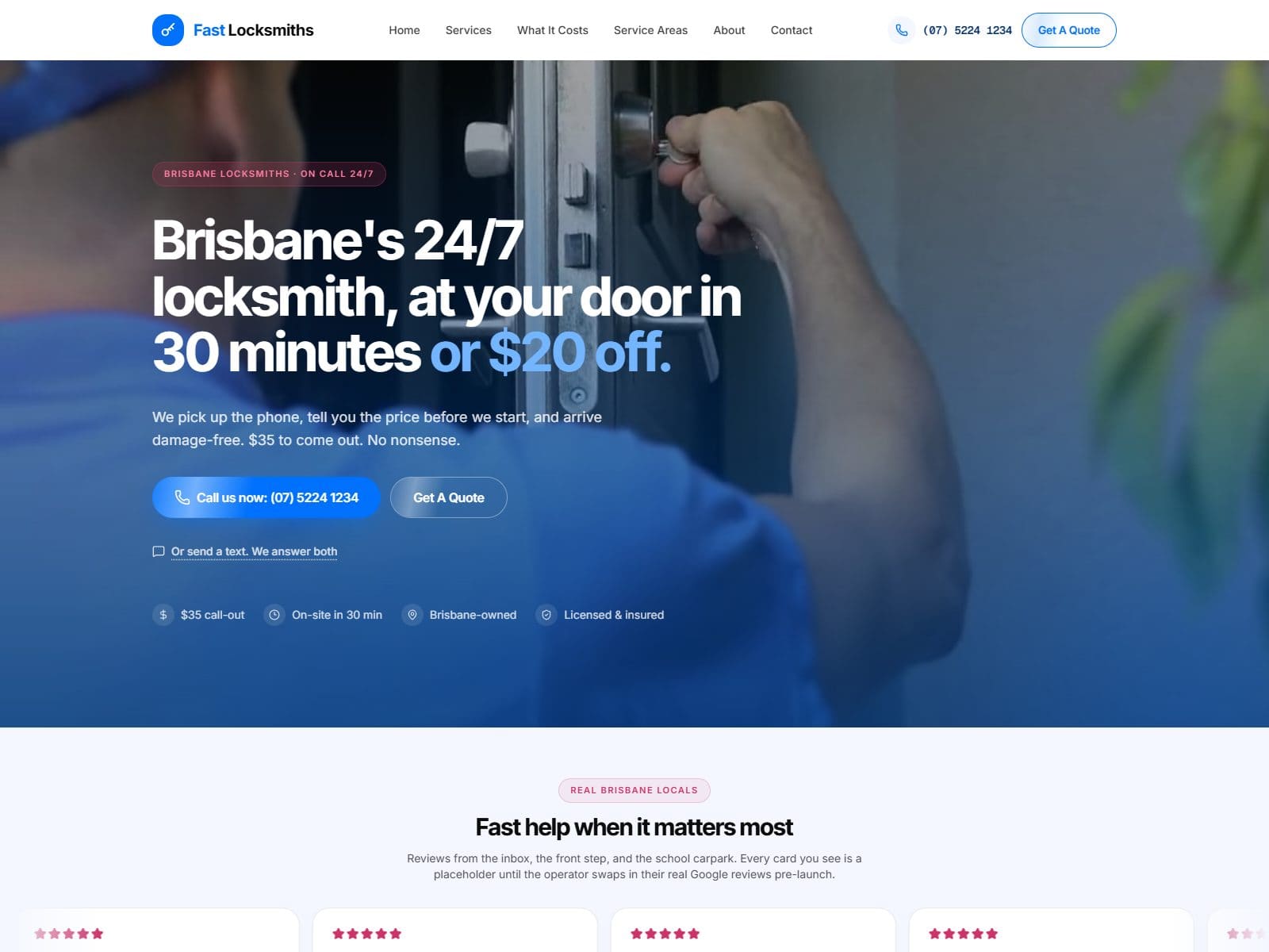 Fast Locksmiths — site hero